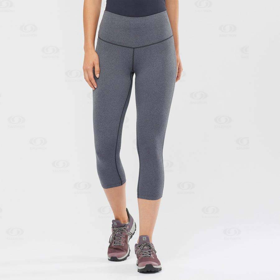 Black Women's Salomon ESSENTIAL Running Tights | USA-O1383