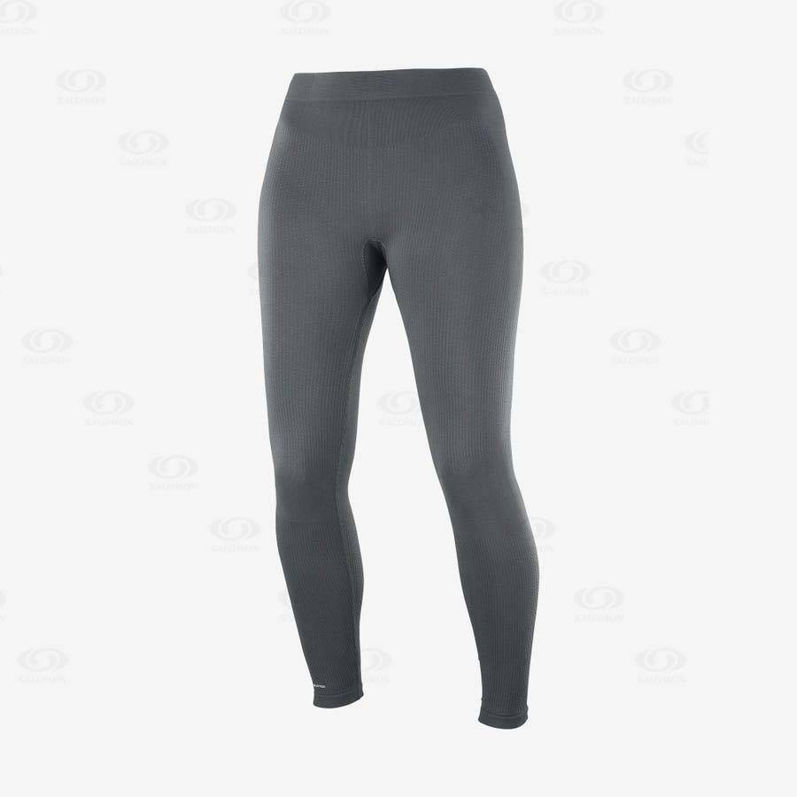 Black Women\'s Salomon ESSENTIAL SEAMLESS Running Tights | USA-O2055