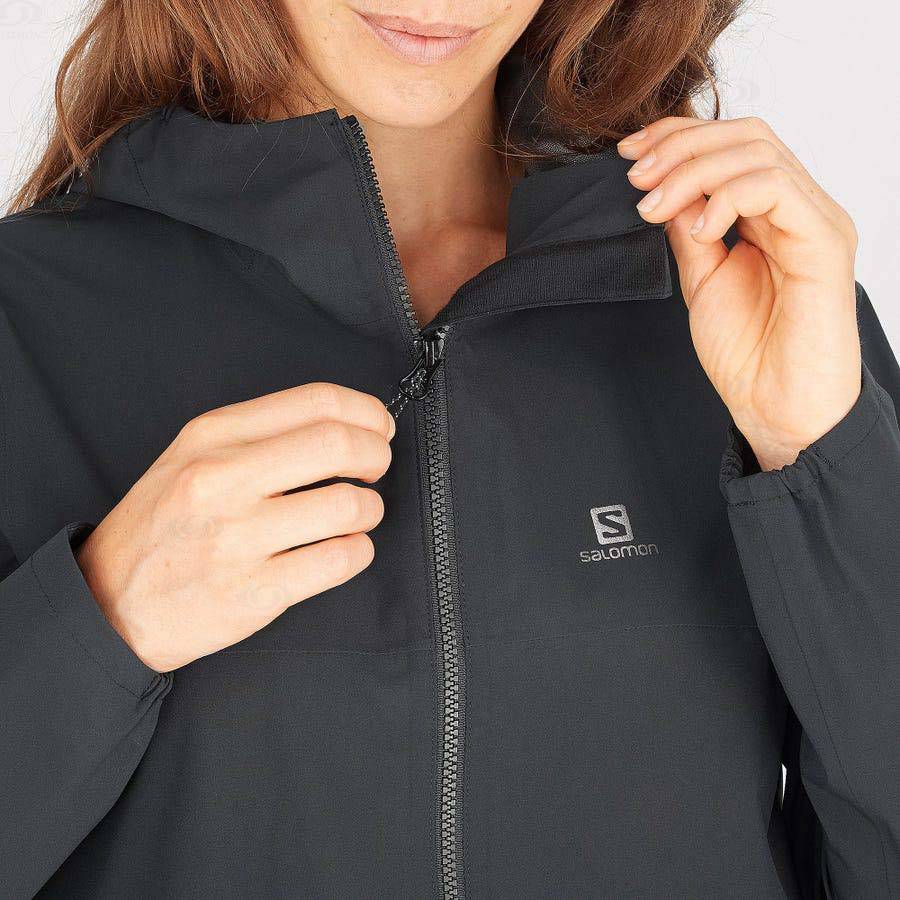 Black Women's Salomon ESSENTIAL WATERPROOF 2.5L Waterproof Jackets | USA-O1803