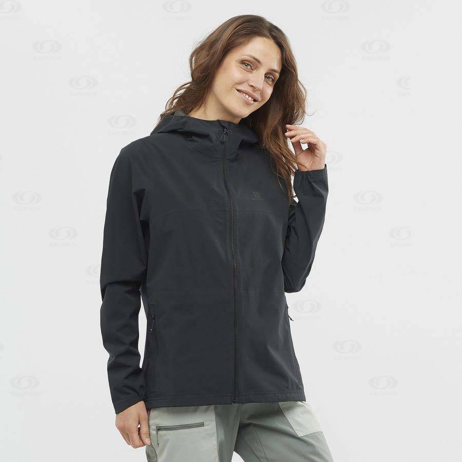 Black Women's Salomon ESSENTIAL WATERPROOF 2.5L Waterproof Jackets | USA-O1803