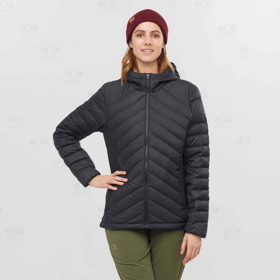 Black Women's Salomon ESSENTIAL XWARM DOWN Insulated Jackets | USA-A2564