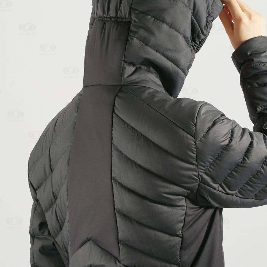 Black Women's Salomon ESSENTIAL XWARM DOWN Insulated Jackets | USA-A2564