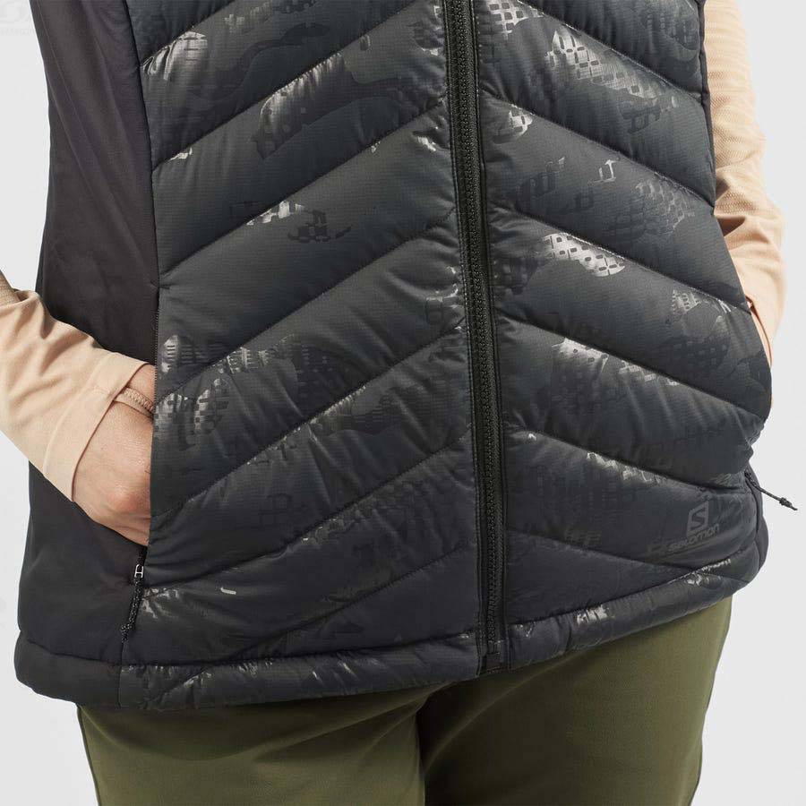 Black Women's Salomon ESSENTIAL XWARM DOWN Insulated Jackets | USA-L2481