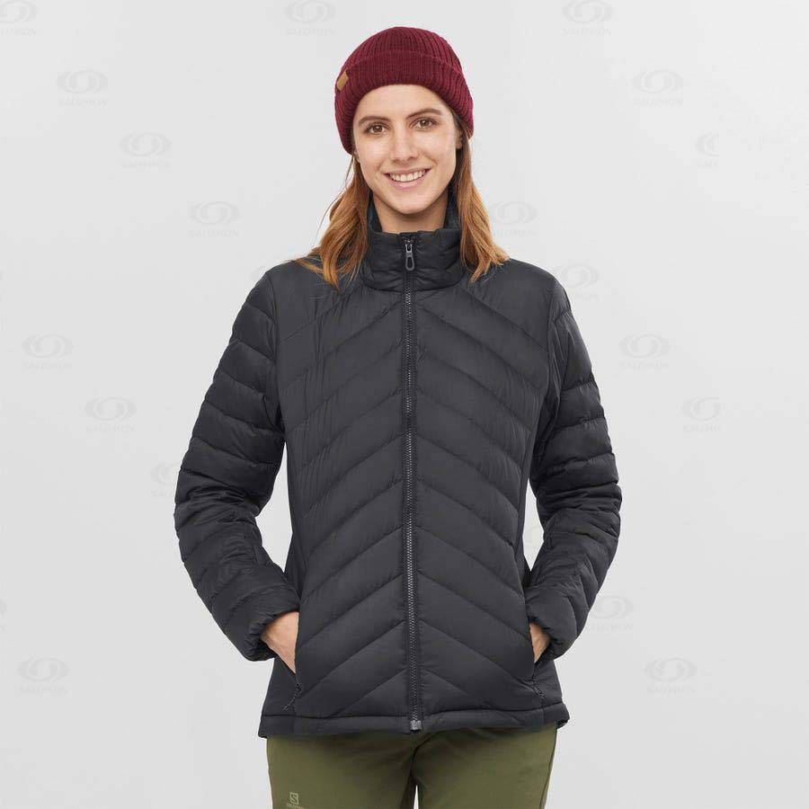 Black Women's Salomon ESSENTIAL XWARM DOWN Insulated Jackets | USA-N2415