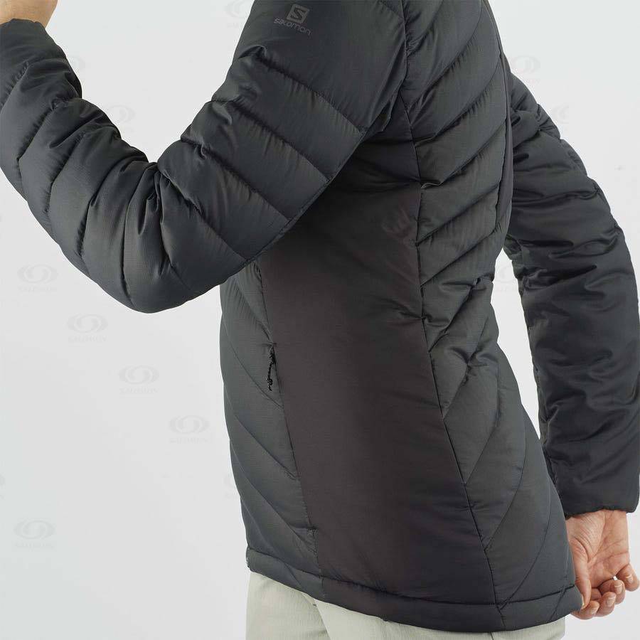 Black Women's Salomon ESSENTIAL XWARM DOWN Insulated Jackets | USA-N2415