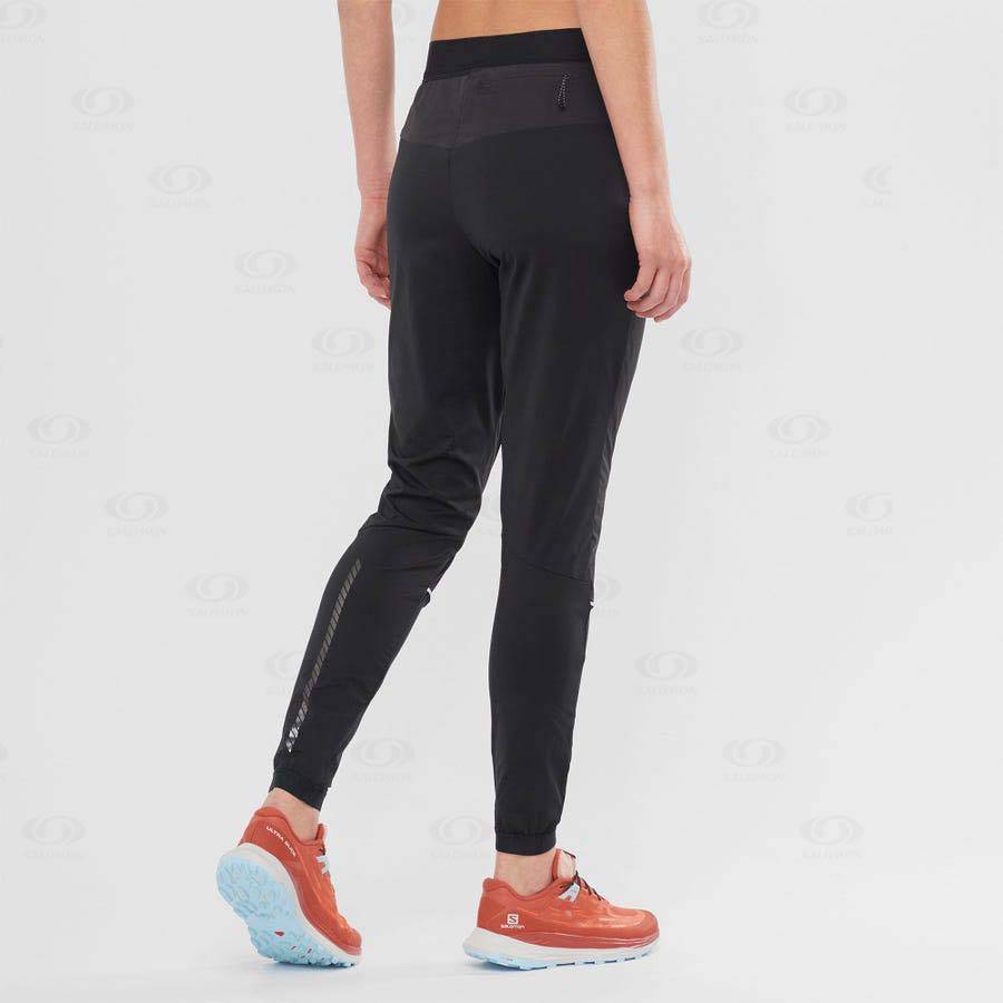 Black Women's Salomon LIGHT SHELL Running Tights | USA-W1670