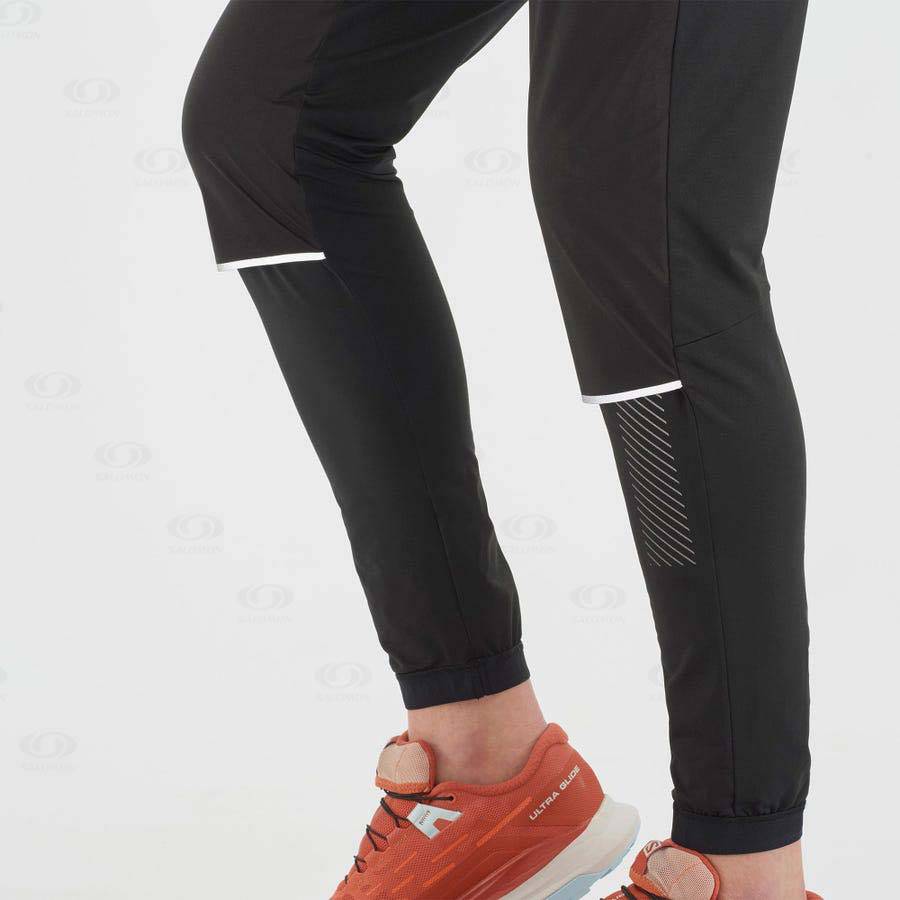 Black Women's Salomon LIGHT SHELL Running Tights | USA-W1670