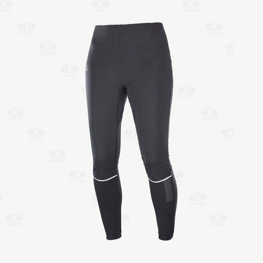 Black Women\'s Salomon LIGHT SHELL Running Tights | USA-W1670