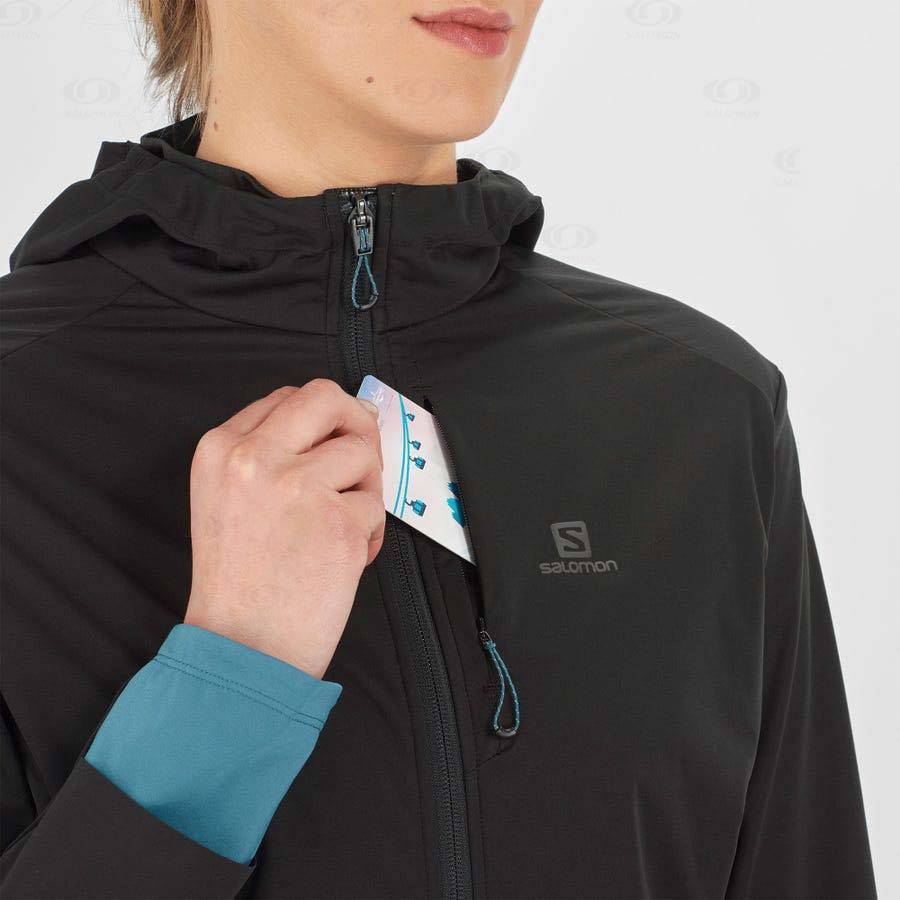 Black Women's Salomon LIGHT SHELL Softshell Jackets | USA-N2436