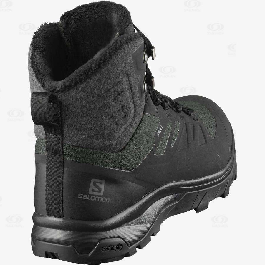 Black Women's Salomon OUTBLAST THINSULATE™ CLIMASALOMON™ WATERPROOF Hiking Boots | USA-N2058