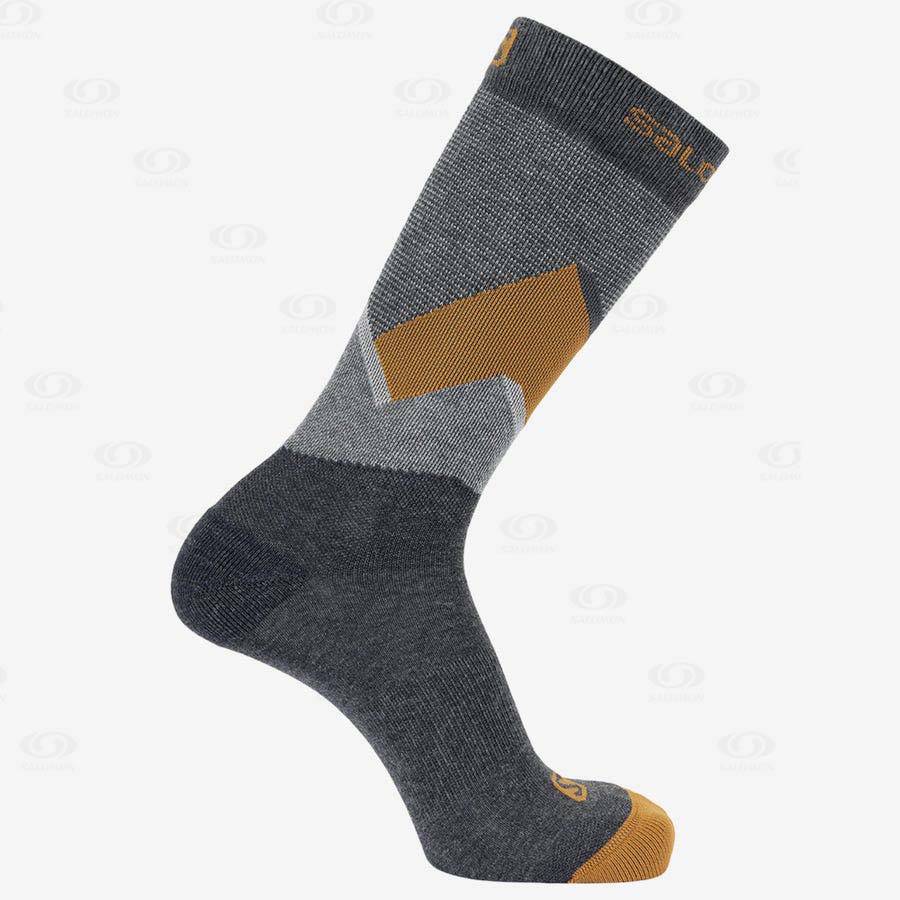 Black Women's Salomon OUTLINE CREW 2-PACK Socks | USA-L2096