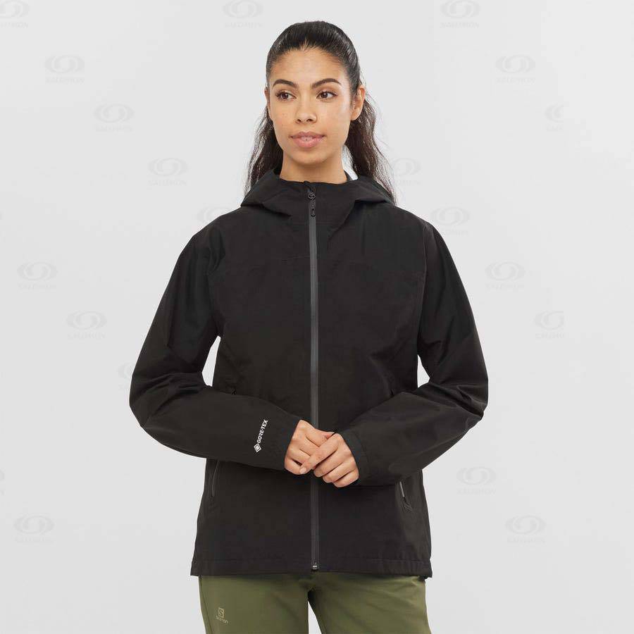 Black Women's Salomon OUTLINE GORE-TEX 2.5L Waterproof Jackets | USA-N1722