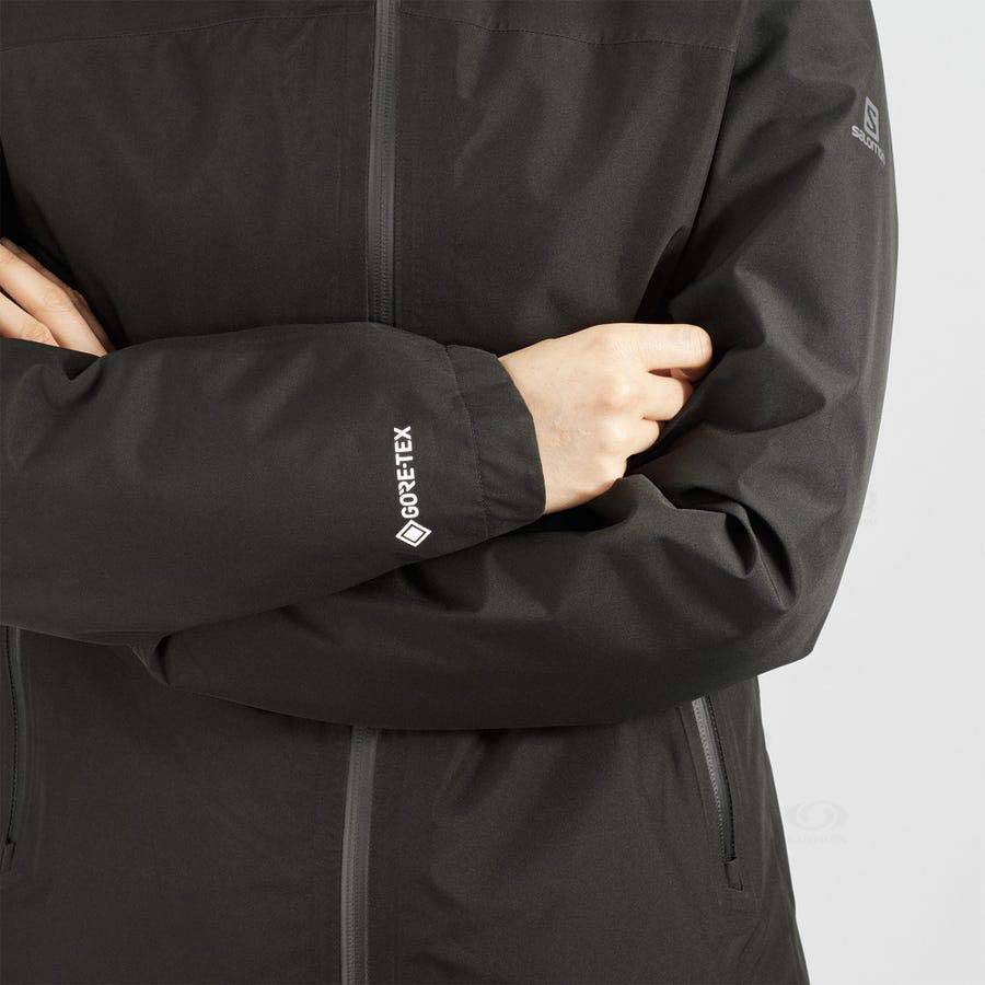 Black Women's Salomon OUTLINE GORE-TEX 2.5L Waterproof Jackets | USA-N1722