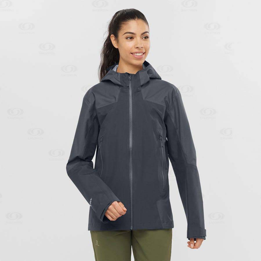 Black Women's Salomon OUTLINE GORE-TEX HYBRID Waterproof Jackets | USA-L1970