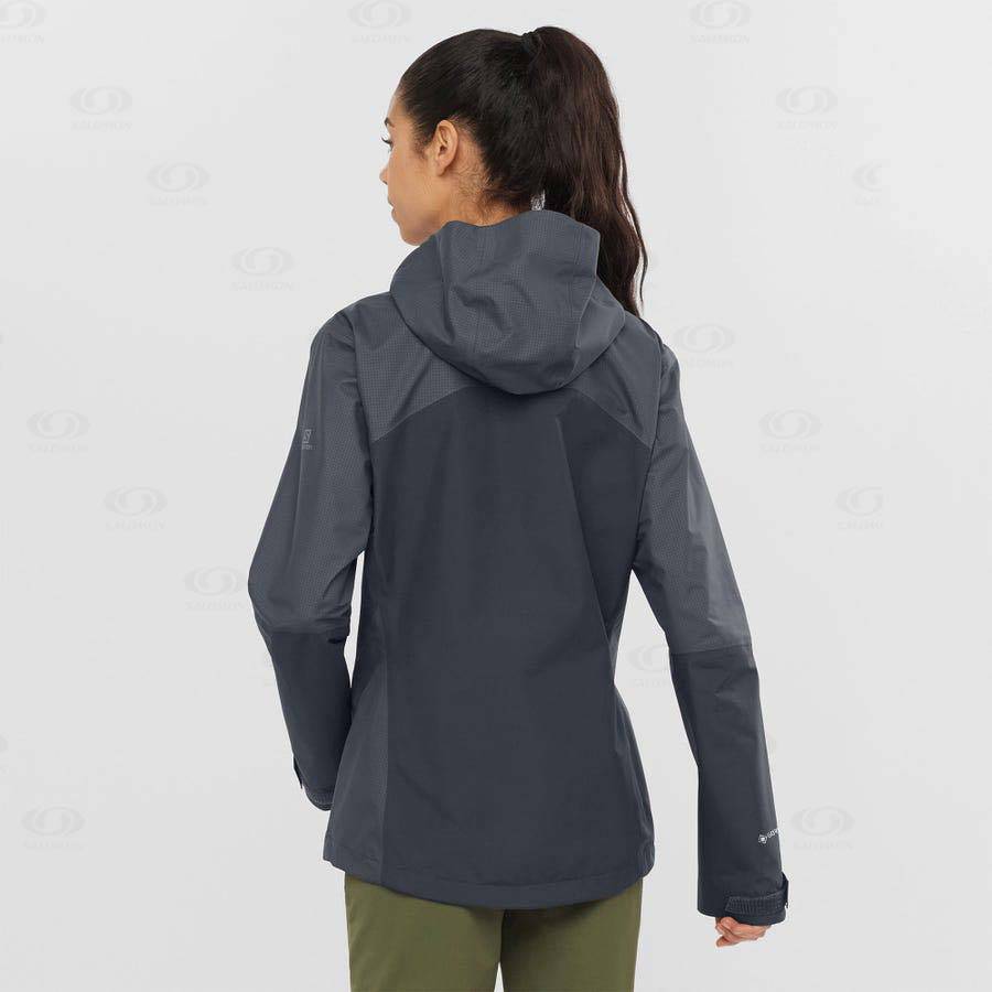 Black Women's Salomon OUTLINE GORE-TEX HYBRID Waterproof Jackets | USA-L1970