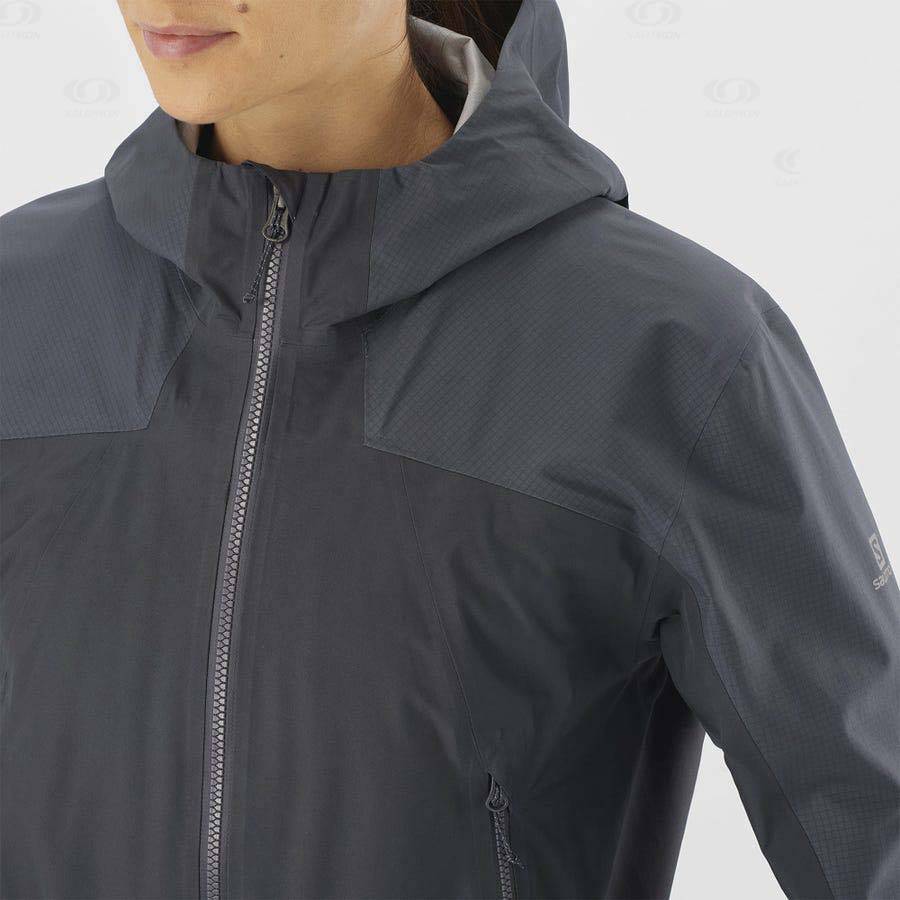 Black Women's Salomon OUTLINE GORE-TEX HYBRID Waterproof Jackets | USA-L1970