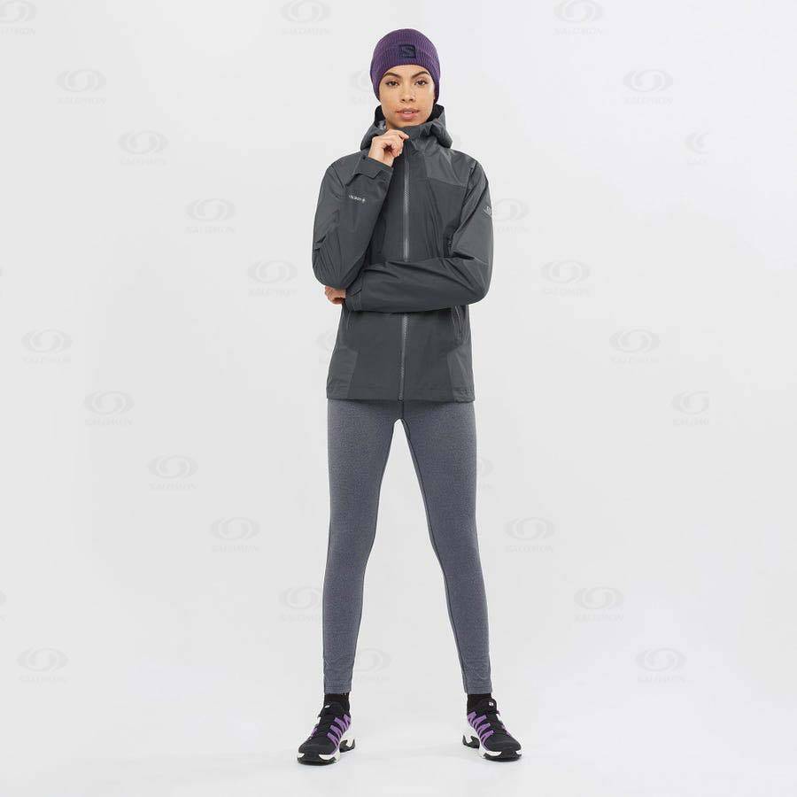 Black Women's Salomon OUTLINE GORE-TEX HYBRID Waterproof Jackets | USA-L1970