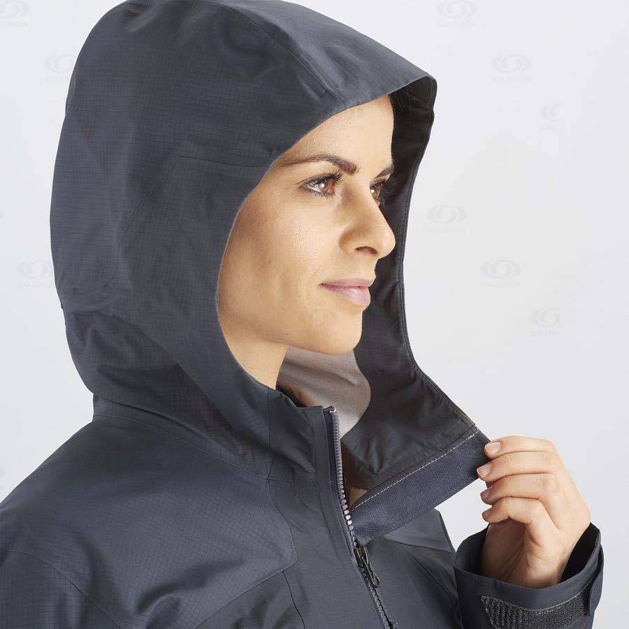 Black Women's Salomon OUTLINE GORE-TEX HYBRID Waterproof Jackets | USA-L1970