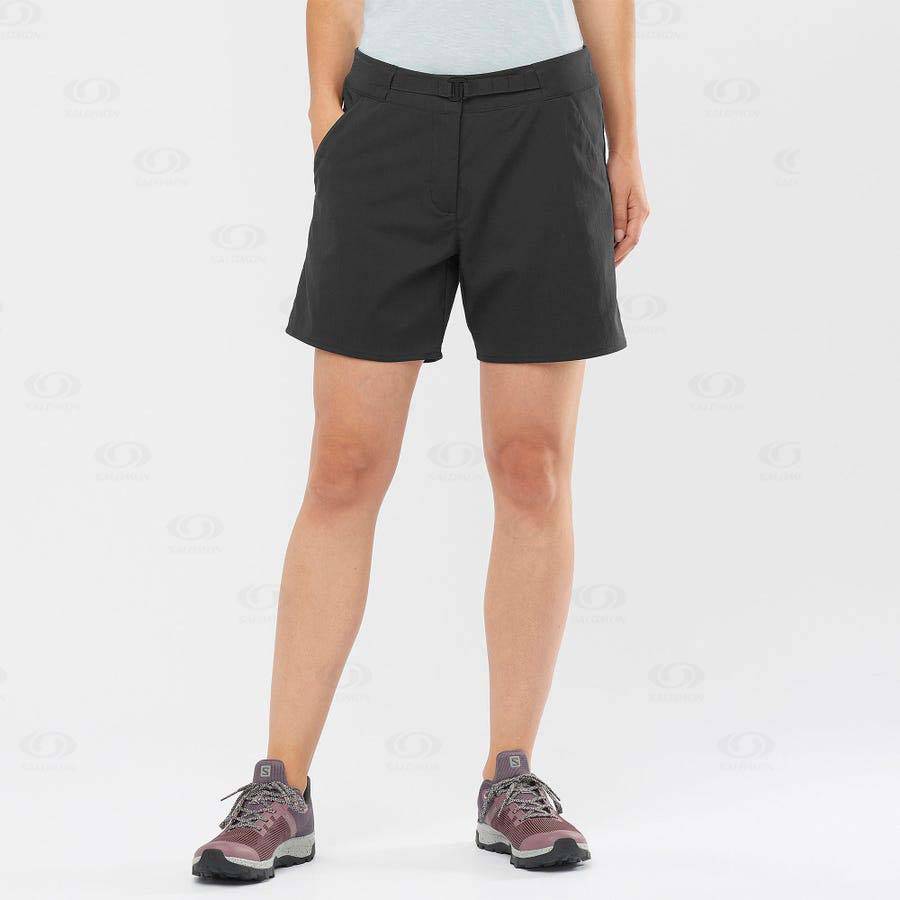 Black Women's Salomon OUTRACK Shorts | USA-W1690