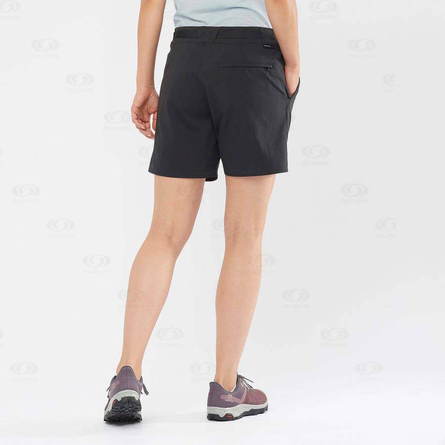 Black Women's Salomon OUTRACK Shorts | USA-W1690