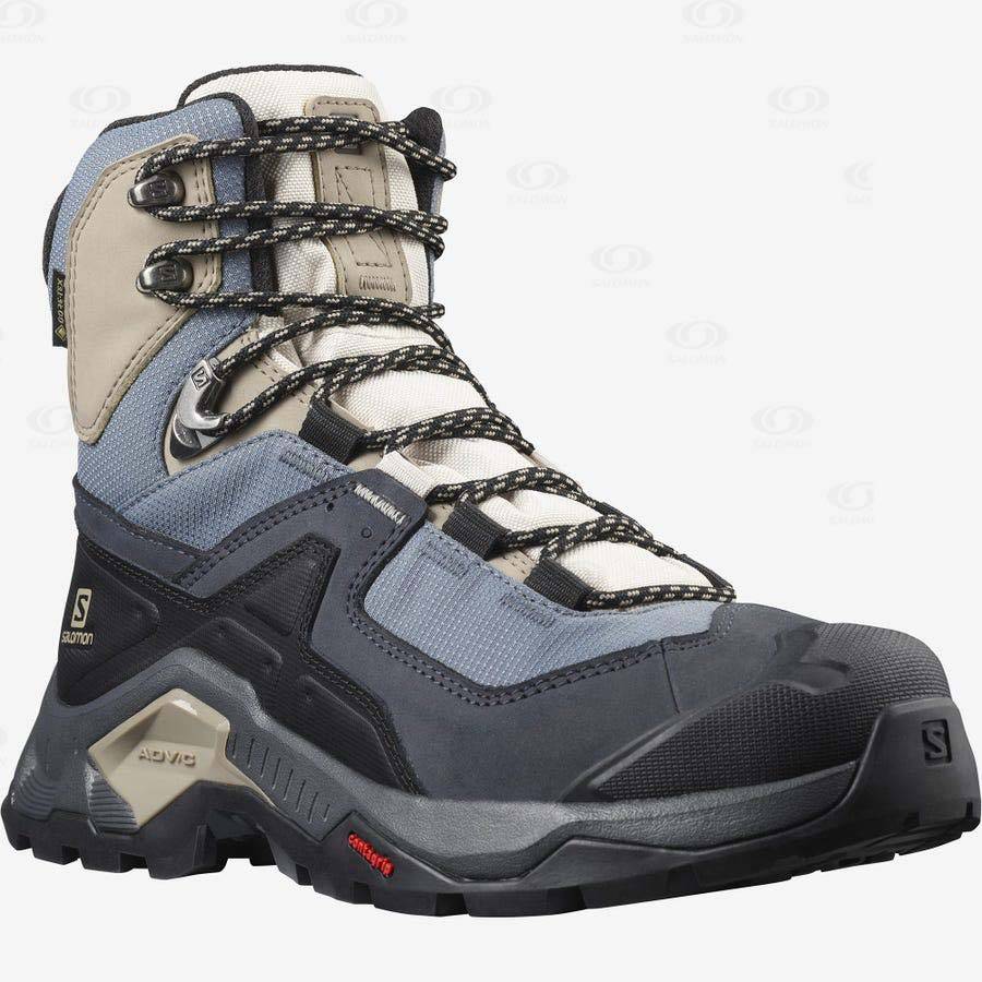 Black Women's Salomon QUEST ELEMENT GORE-TEX Waterproof Shoes | USA-M1314