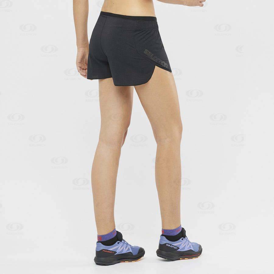 Black Women's Salomon SENSE AERO 3'' Shorts | USA-M1111