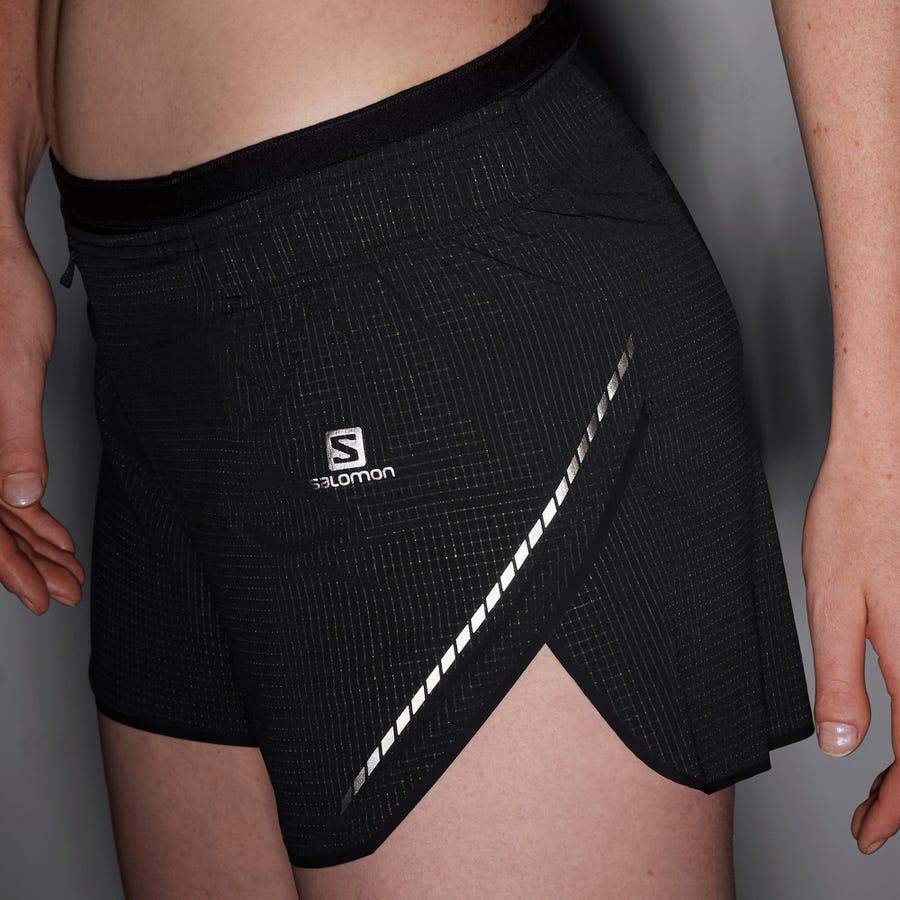 Black Women's Salomon SENSE AERO 3'' Shorts | USA-M1111