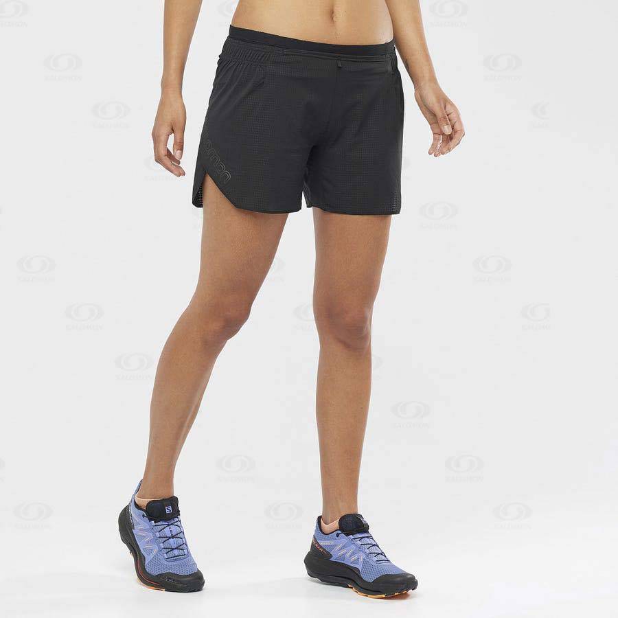 Black Women's Salomon SENSE AERO 5'' Shorts | USA-W1040