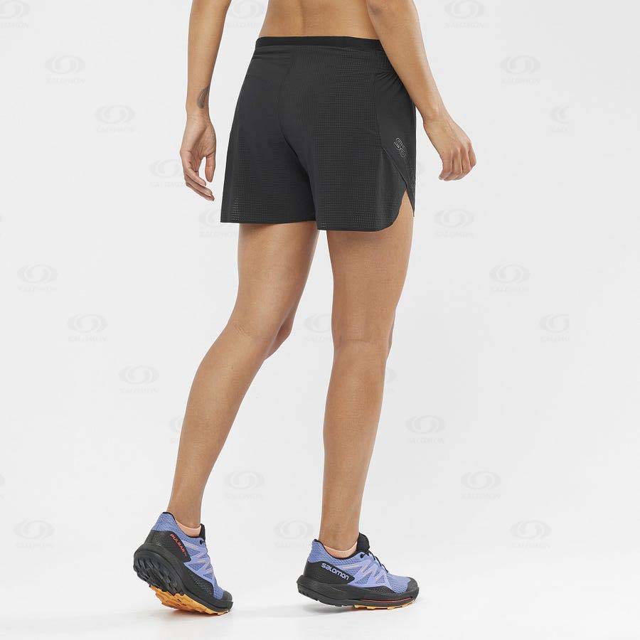 Black Women's Salomon SENSE AERO 5'' Shorts | USA-W1040