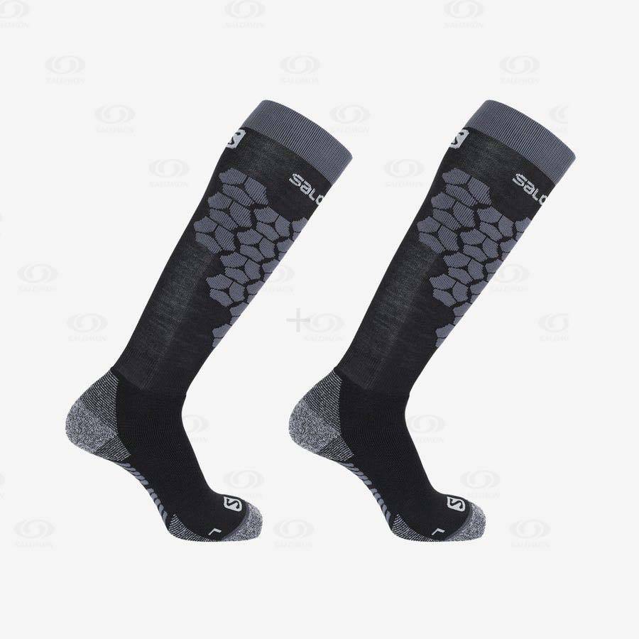 Black Women's Salomon S/ACCESS 2-PACK Socks | USA-M2574