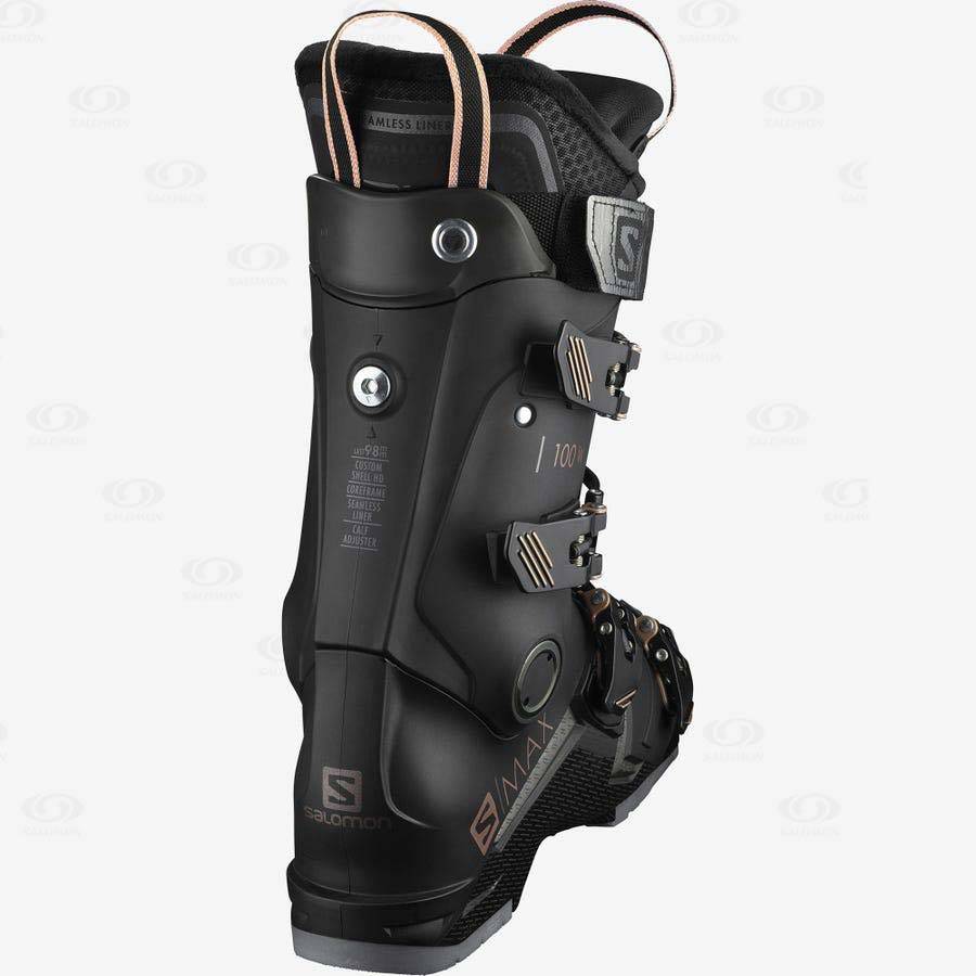 Black Women's Salomon S/MAX 100 Ski Boots | USA-A1227