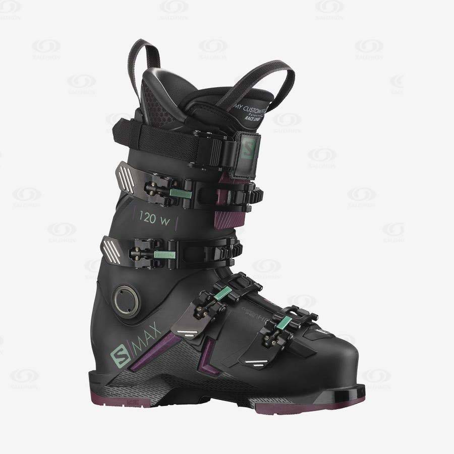 Black Women\'s Salomon S/MAX 120 Ski Boots | USA-O1131