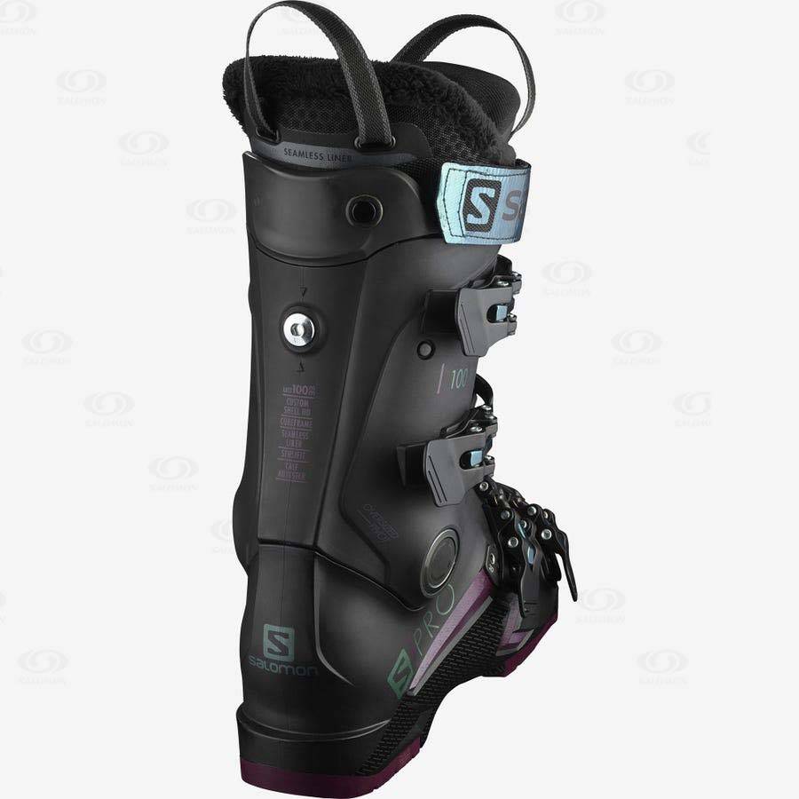 Black Women's Salomon S/PRO 100 Ski Boots | USA-A2627