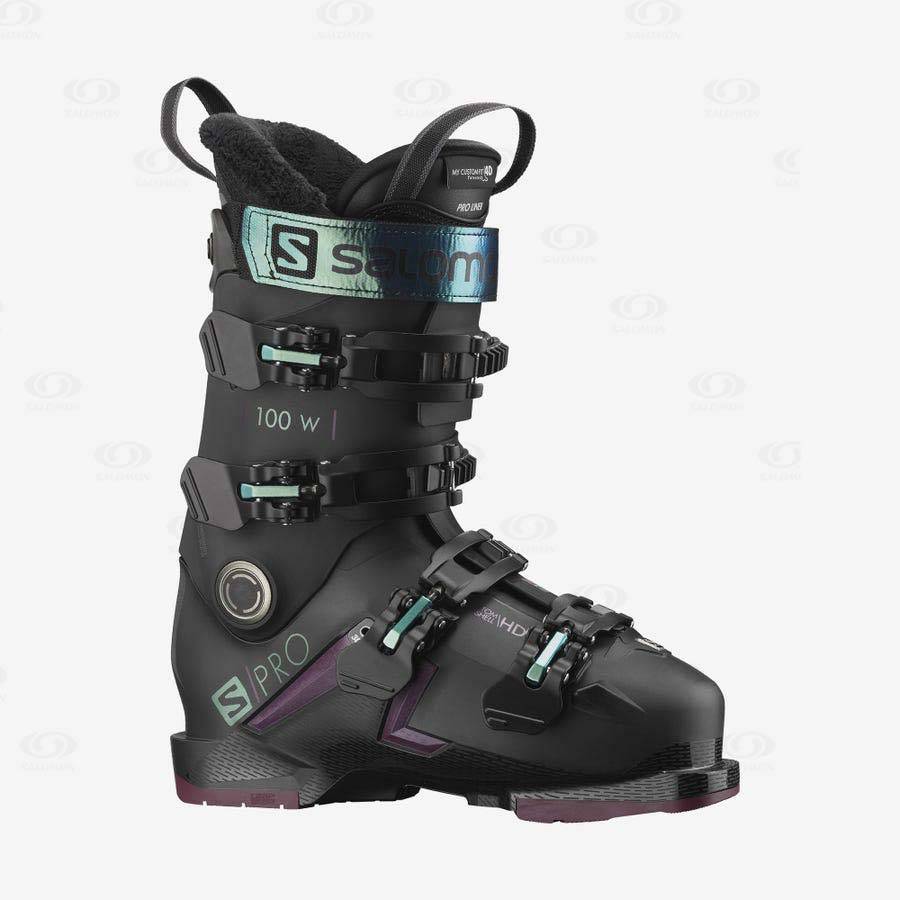 Black Women\'s Salomon S/PRO 100 Ski Boots | USA-A2627