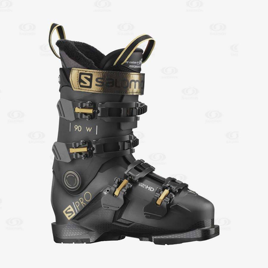 Black Women\'s Salomon S/PRO 90 Ski Boots | USA-O2414