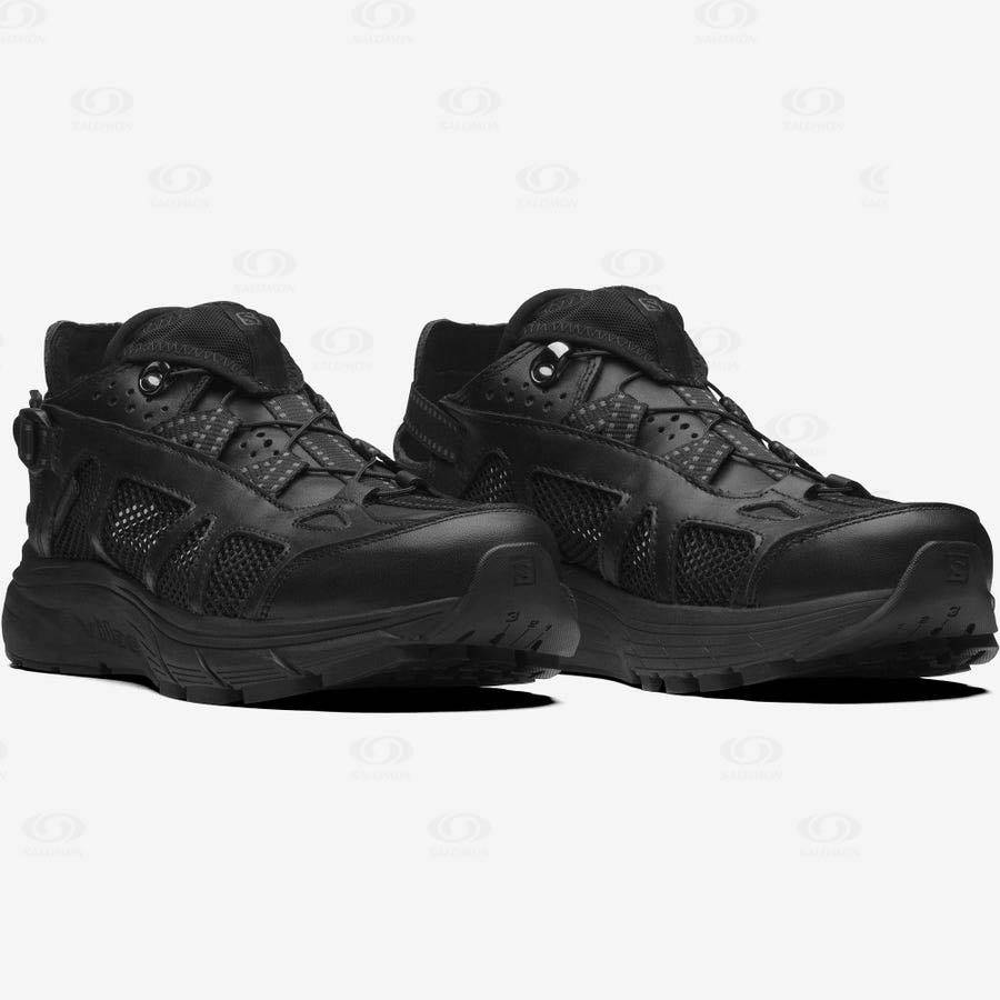 Black Women's Salomon TECHSONIC LEATHER ADVANCED Sneakers | USA-O1392