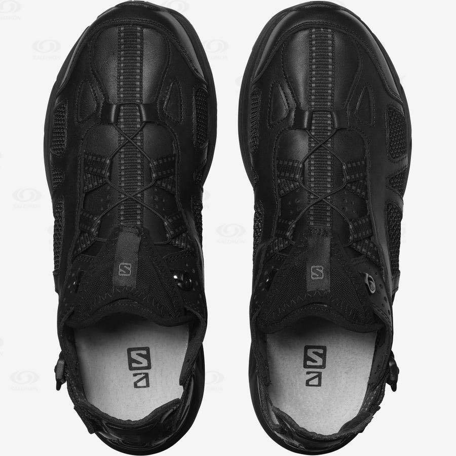 Black Women's Salomon TECHSONIC LEATHER ADVANCED Sneakers | USA-O1392