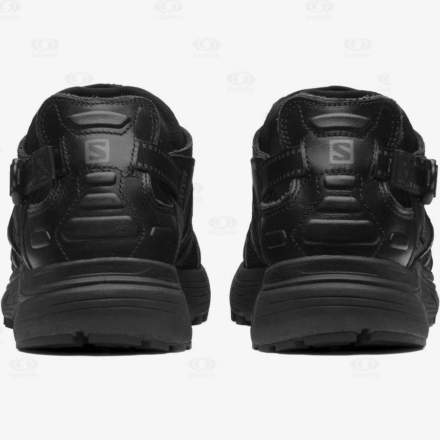 Black Women's Salomon TECHSONIC LEATHER ADVANCED Sneakers | USA-O1392