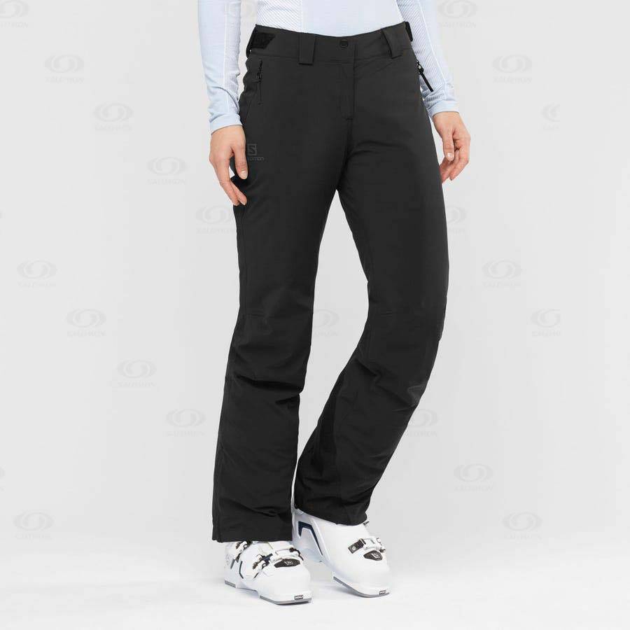 Black Women's Salomon THE BRILLIANT Ski Pants | USA-L2215