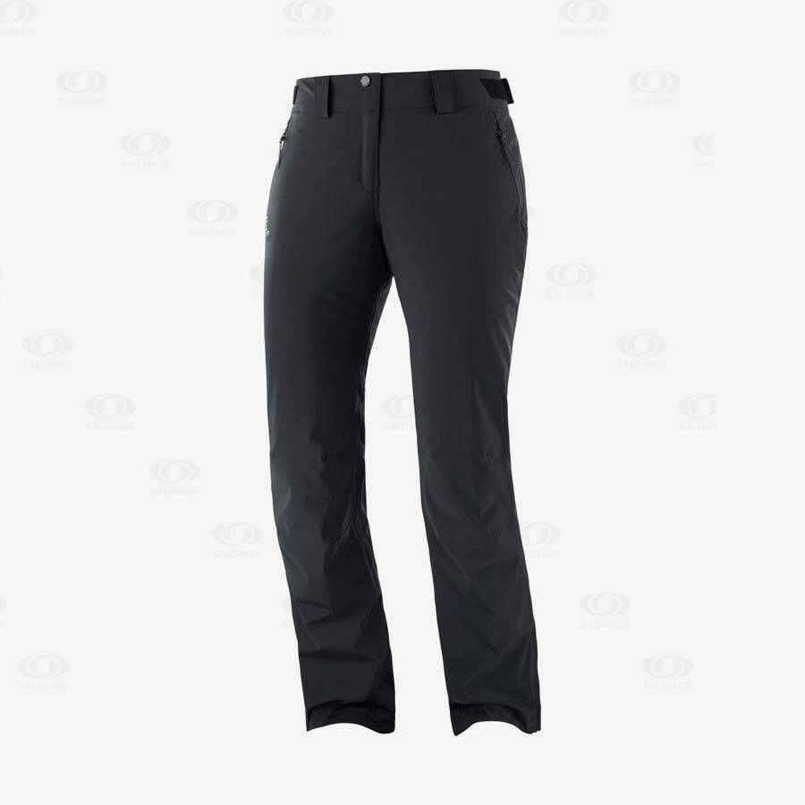 Black Women\'s Salomon THE BRILLIANT Ski Pants | USA-L2215