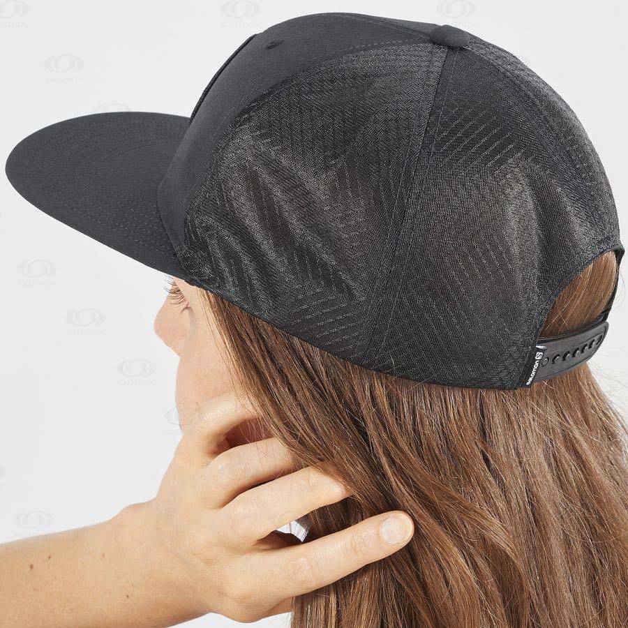 Black Women's Salomon TRUCKER Hats | USA-wO2330