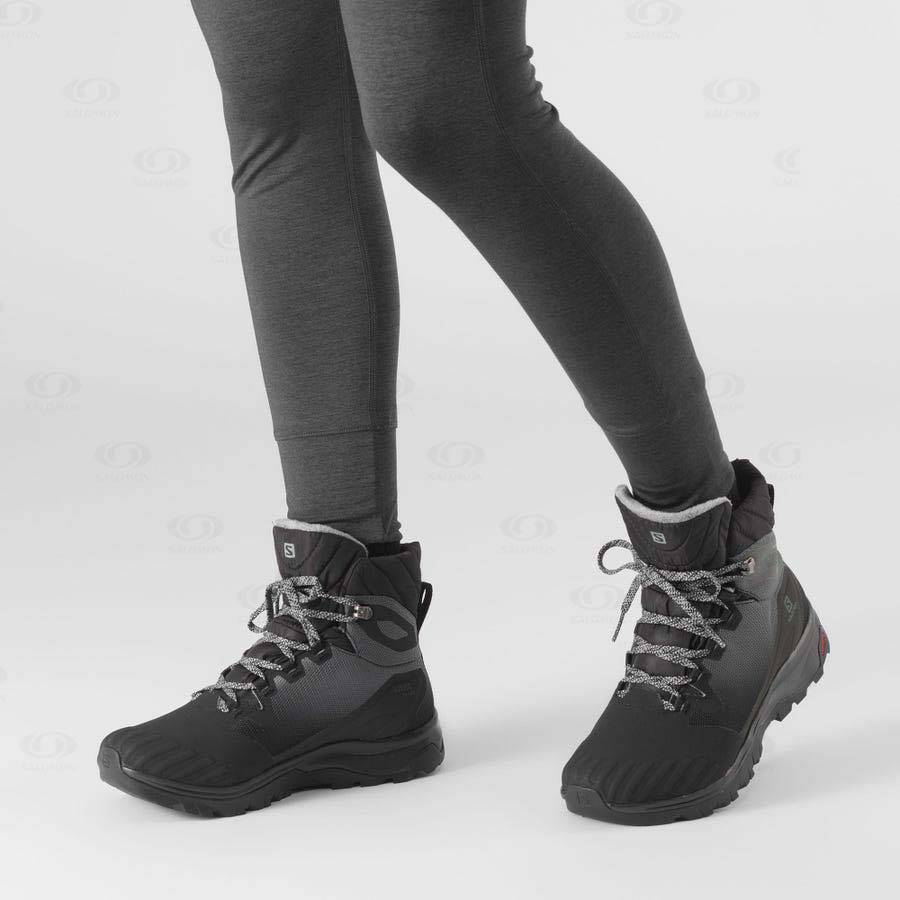 Black Women's Salomon VAYA BLAZE THINSULATE™ CLIMASALOMON™ Waterproof Boots | USA-A1115