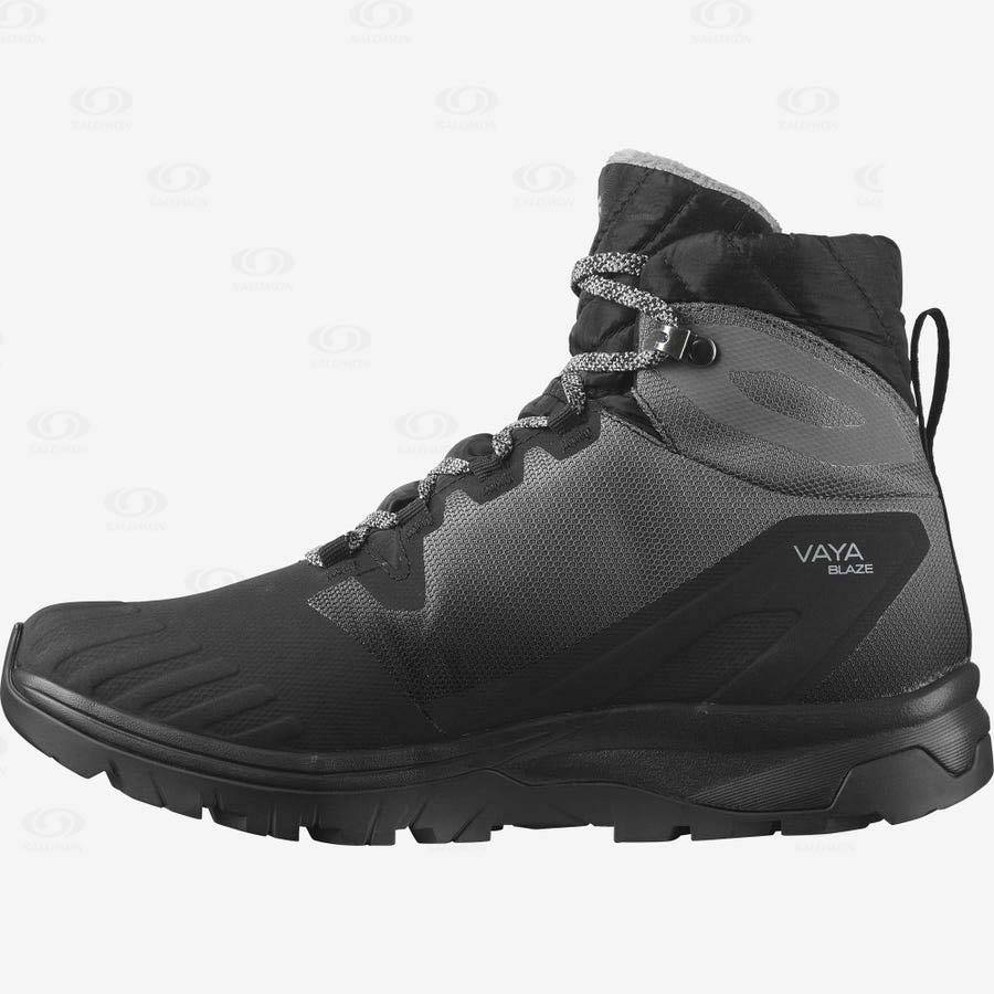 Black Women's Salomon VAYA BLAZE THINSULATE™ CLIMASALOMON™ WATERPROOF Hiking Boots | USA-L1767