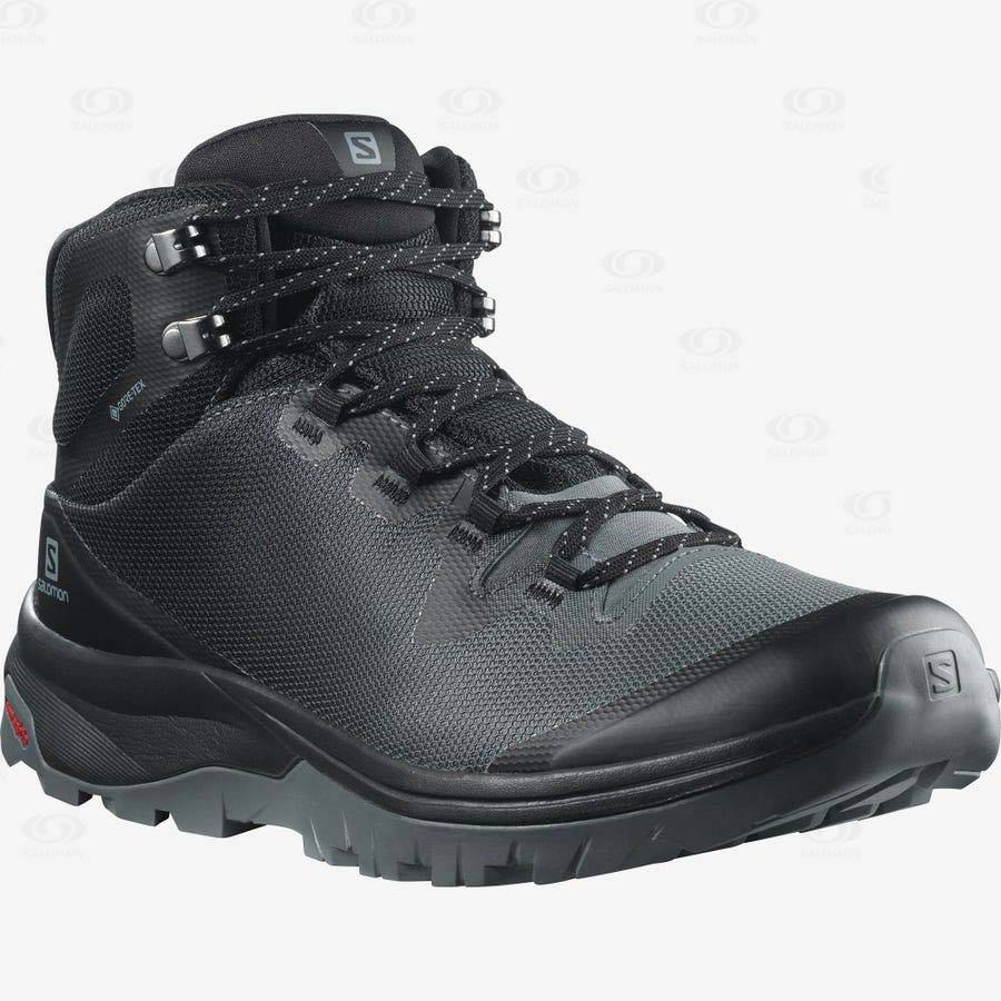 Black Women's Salomon VAYA MID GORE-TEX Waterproof Shoes | USA-L2418