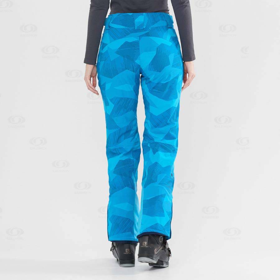 Blue / Black Women's Salomon THE BRILLIANT Ski Pants | USA-O2622