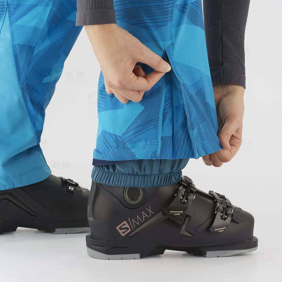 Blue / Black Women's Salomon THE BRILLIANT Ski Pants | USA-O2622