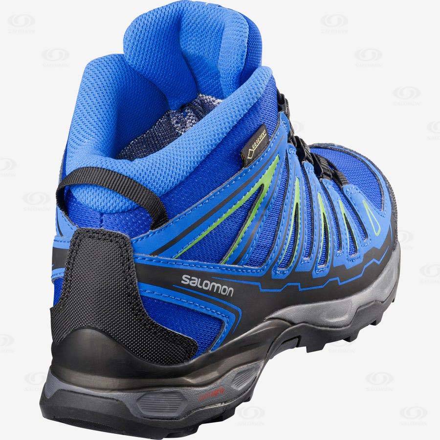 Blue Kids' Salomon X-ULTRA MID GORE-TEX Hiking Shoes | USA-L1109