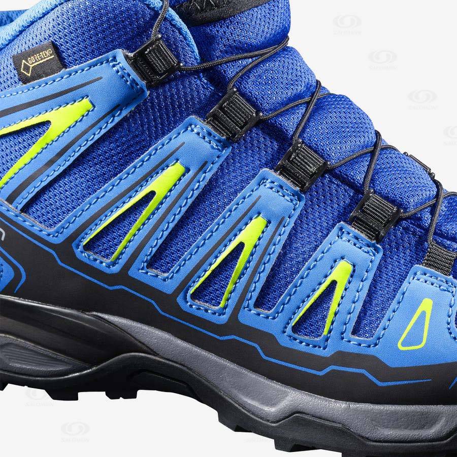 Blue Kids' Salomon X-ULTRA MID GORE-TEX Hiking Shoes | USA-L1109