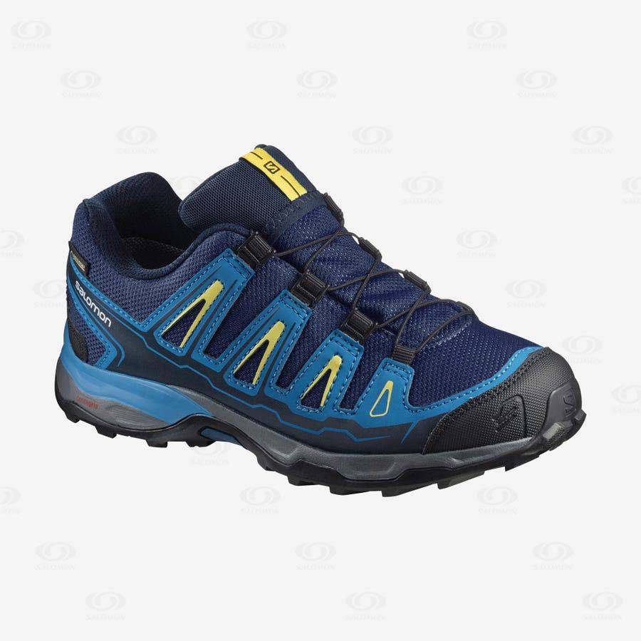 Blue Kids\' Salomon X-ULTRA MID GORE-TEX Waterproof Shoes | USA-S1128