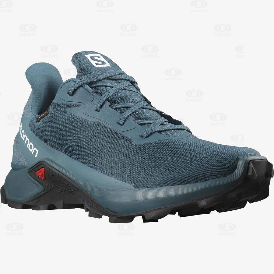 Blue Men's Salomon ALPHACROSS 3 GORE-TEX Waterproof Shoes | USA-W3910